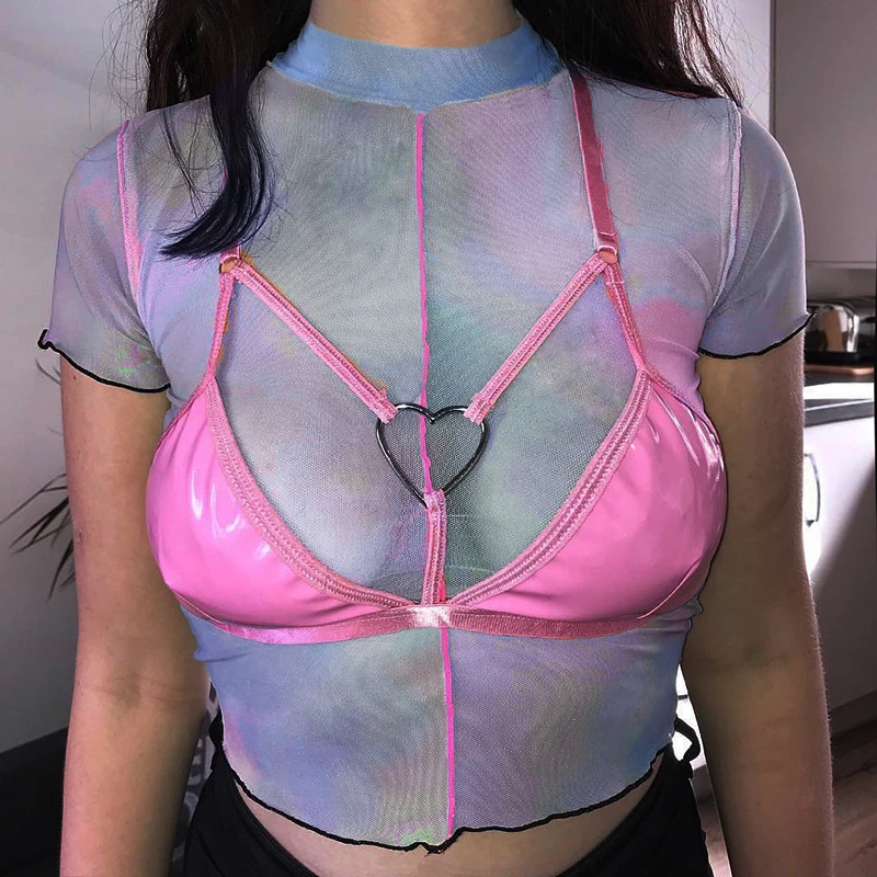New Summer Hollow Out Mesh Women T Shirts Colorful Print See Through Sexy Crop Tops Skinny Hot T Shirt Streetwear Short Sleeve
New Summer Hollow Out Mesh Women T Shirts Colorful Print See Through Sexy Crop Tops Skinny Hot T Shirt Streetwear Short Sleeve