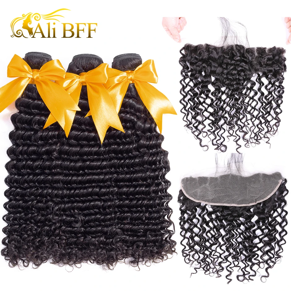 ALI BFF Deep Wave Brazilian Hair Bundles with Frontal Remy Hair 3 Bundles with Frontal Human Hair Bundles with Lace Frontal
ALI BFF Deep Wave Brazilian Hair Bundles with Frontal Remy Hair 3 Bundles with Frontal Human Hair Bundles with Lace Frontal