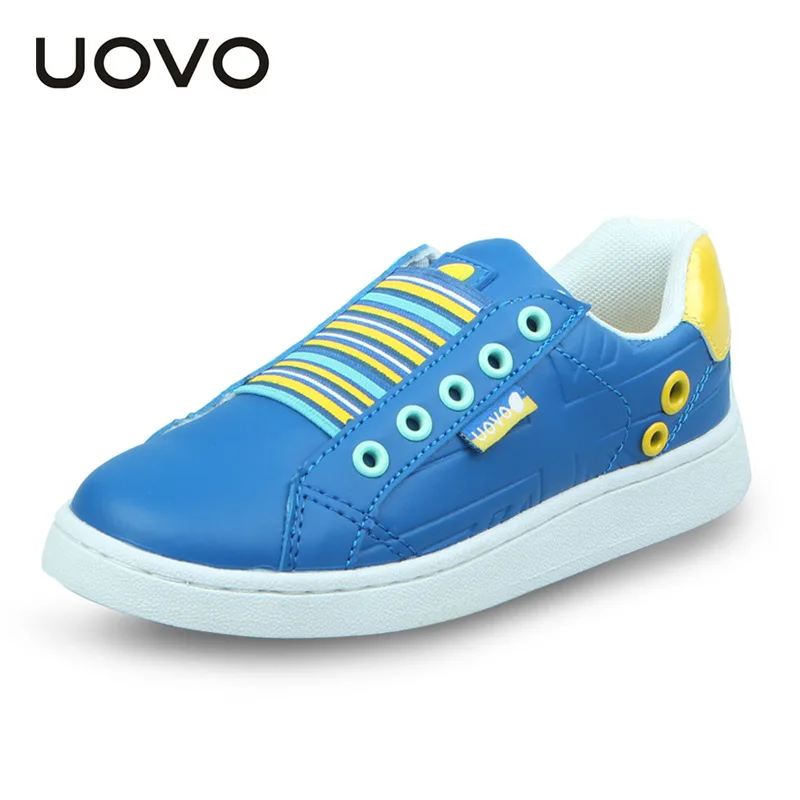 Image UOVO New Fashion Casual Children Shoes Hit Color Boys Shoes Flat Girls Shoes Slip on Sneakers for Kids
