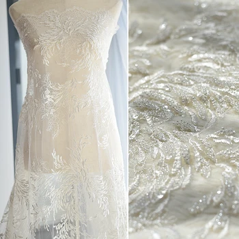 1Yard Width 130cm White Beaded Fabric Embroidery Flower Mesh Lace Fabric for Wedding Dress Fashion Clothing
1Yard Width 130cm White Beaded Fabric Embroidery Flower Mesh Lace Fabric for Wedding Dress Fashion Clothing