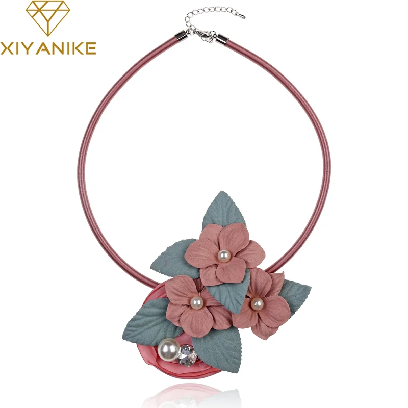 XIYANIKE New Handmade Big Flower Elegant Imitate Pearl Choker Statement Necklace Leather Fashion Wedding Jewelry Collar N760
XIYANIKE New Handmade Big Flower Elegant Imitate Pearl Choker Statement Necklace Leather Fashion Wedding Jewelry Collar N760