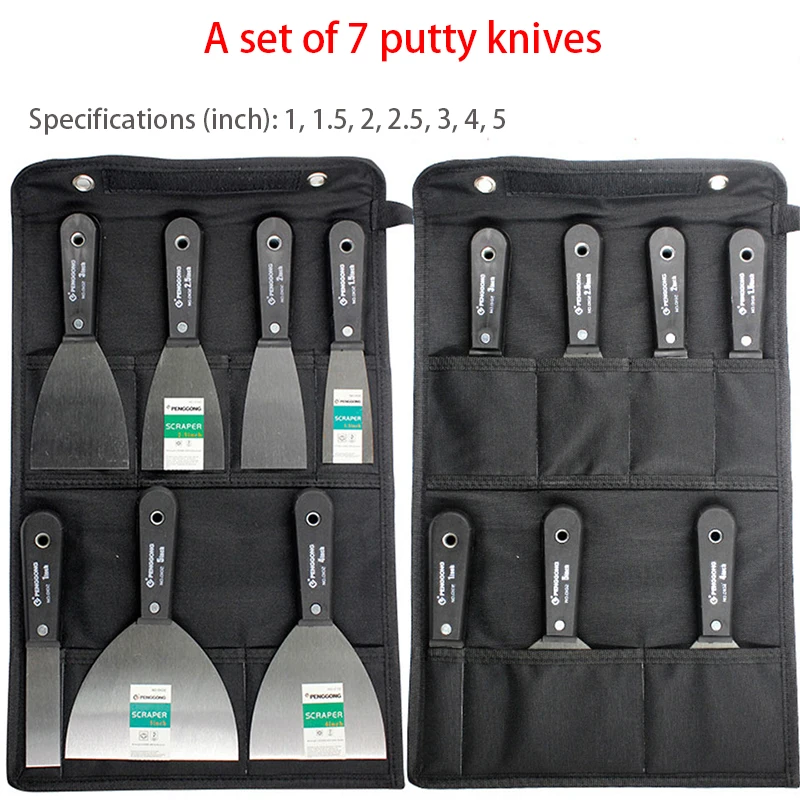 7 piece set putty knife scraping blade 1"1.5"2"2.5"3"4"5"carbon steel construction tool plastering knife wall shovel putty blade
7 piece set putty knife scraping blade 1"1.5"2"2.5"3"4"5"carbon steel construction tool plastering knife wall shovel putty blade