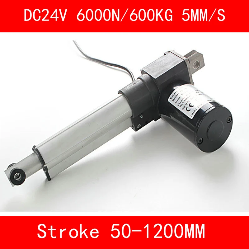 Linear Actuator 24V DC Motor Heavy Duty 6000N 600KG 1320LBS 5mm/s Stroke 50-1200mm Electric Load Motor IP54 Al Alloy CE RoHS ISO
Linear Actuator 24V DC Motor Heavy Duty 6000N 600KG 1320LBS 5mm/s Stroke 50-1200mm Electric Load Motor IP54 Al Alloy CE RoHS ISO