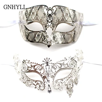 GNHYLL Laser Cut Couple Lovers Venetian Masquerade Masks Black Metal Masks Halloween Party Shows Cosplay Sexy Wedding Mask Set
GNHYLL Laser Cut Couple Lovers Venetian Masquerade Masks Black Metal Masks Halloween Party Shows Cosplay Sexy Wedding Mask Set