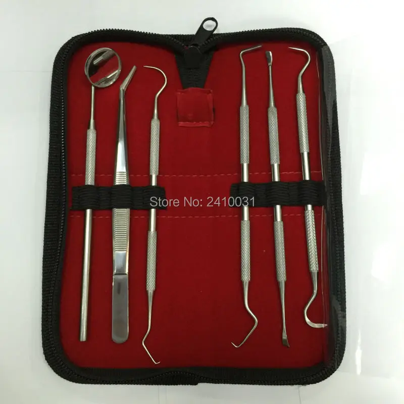 1 Set Dental Examination Kit Dental Tool Kit Stainless Steel Mirror Tweezer Scaler Probe Dental Instruments Set
1 Set Dental Examination Kit Dental Tool Kit Stainless Steel Mirror Tweezer Scaler Probe Dental Instruments Set