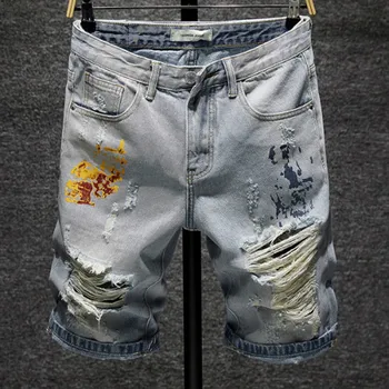 Summer denim shorts Men's cropped trousers No-jumping jeans Loose five pants Trendy teen fashion breeches
Summer denim shorts Men's cropped trousers No-jumping jeans Loose five pants Trendy teen fashion breeches