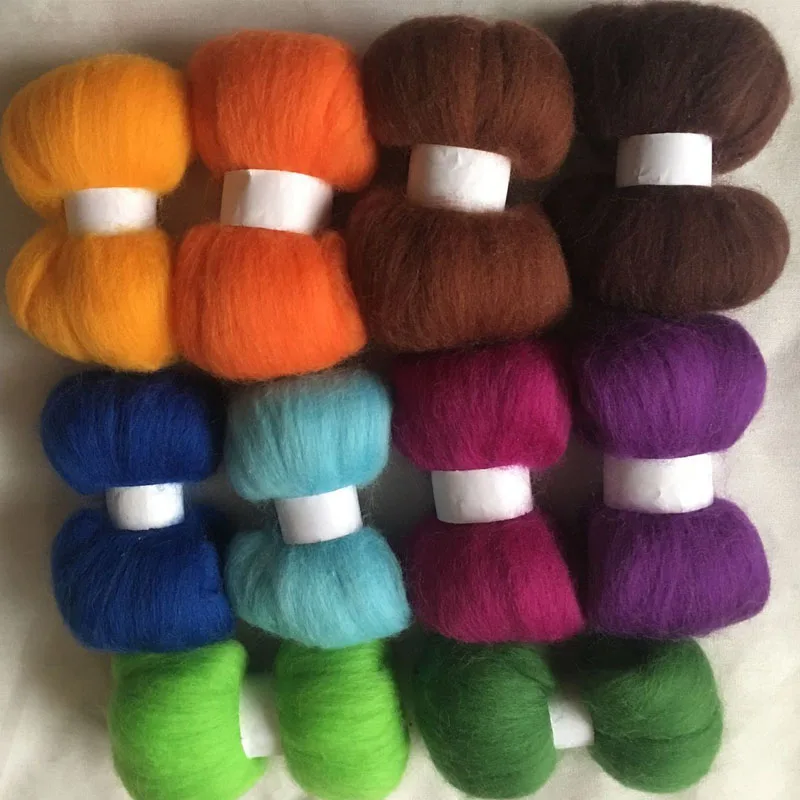 WFPFBEC diy 70S HOME HAND wool for needle felting doll eyes nose mat handle mixed merino wool roving fiber 5g/bag 10colors
WFPFBEC diy 70S HOME HAND wool for needle felting doll eyes nose mat handle mixed merino wool roving fiber 5g/bag 10colors