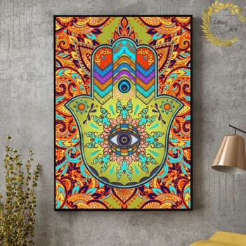 Colorful Hamsa Hand Abstract Canvas Art Print Wall Pictures for Living Room No Frame
Colorful Hamsa Hand Abstract Canvas Art Print Wall Pictures for Living Room No Frame