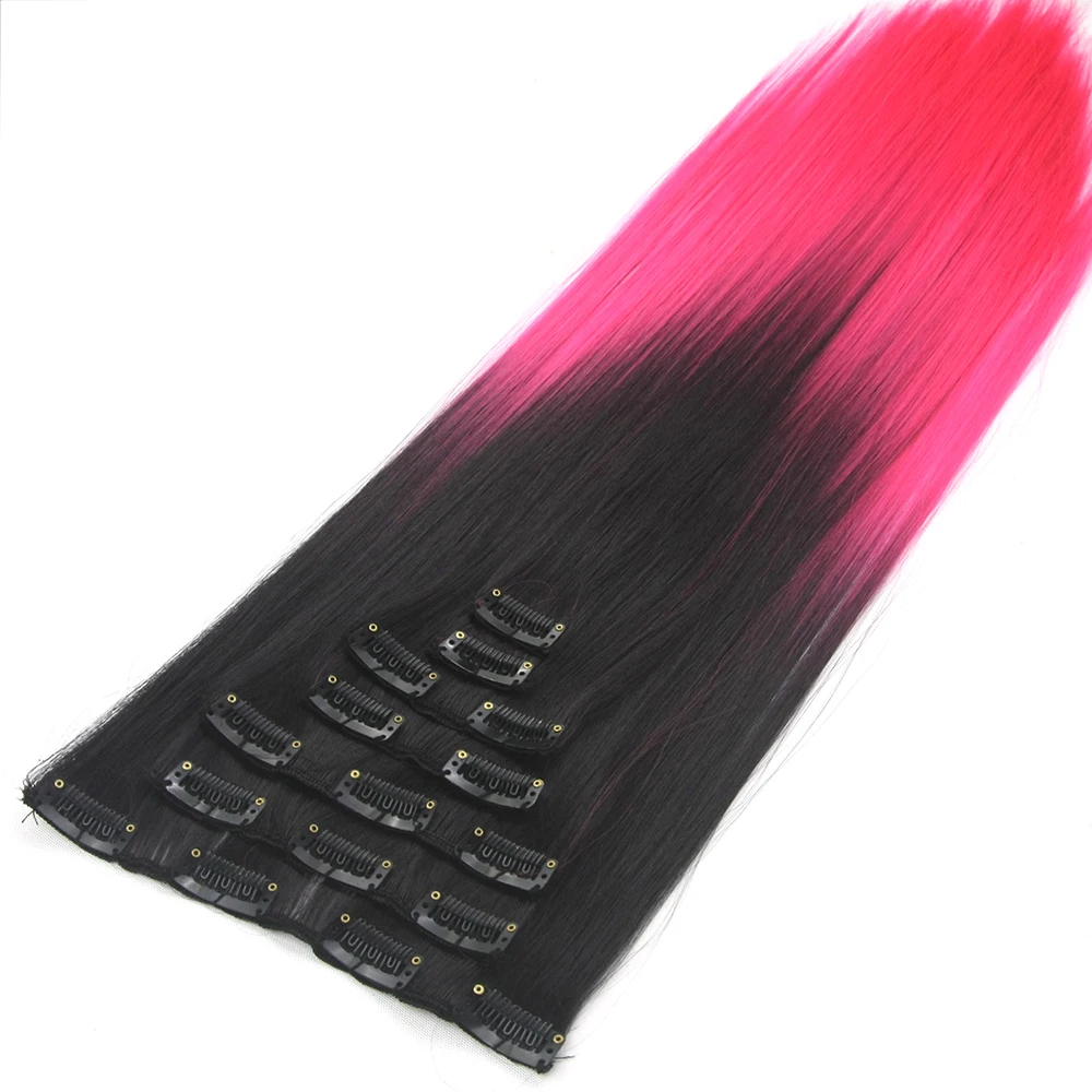 Soowee 24inch 7pcs/set Synthetic Cosplay Hair Straight Black to Pink Blonde Ombre Clip in Hair Extensions Party Hair for Women
Soowee 24inch 7pcs/set Synthetic Cosplay Hair Straight Black to Pink Blonde Ombre Clip in Hair Extensions Party Hair for Women