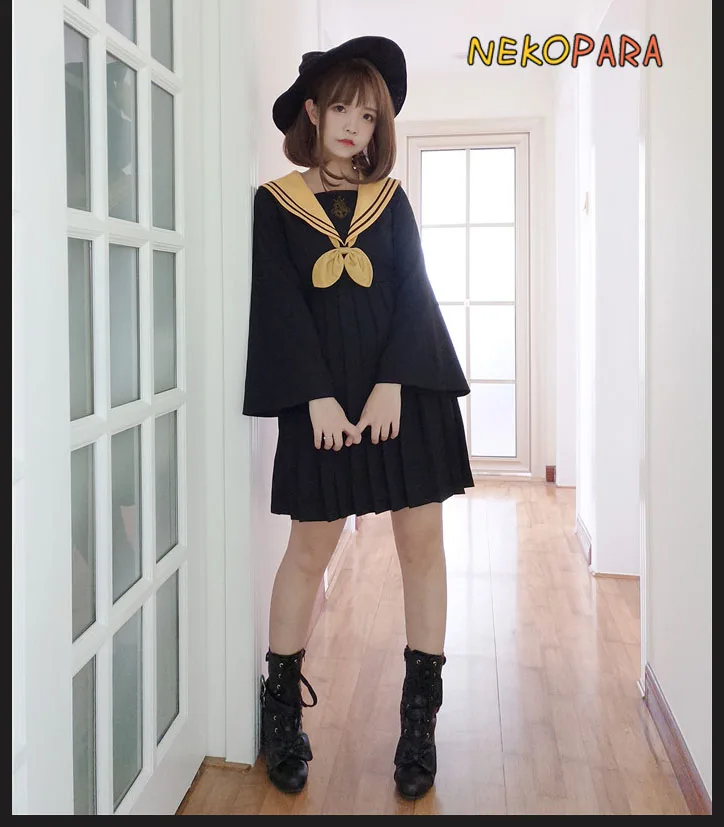 Magic Academy Preppy Style Women's Winter JK Dress Long Sleeve Pleated Sailor Collar Dress One Piece 2018 Autumn 4 Colors
Magic Academy Preppy Style Women's Winter JK Dress Long Sleeve Pleated Sailor Collar Dress One Piece 2018 Autumn 4 Colors