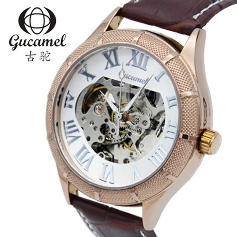 Gucamel Wholesale Watch Skeleton Auto Mechanical Watch Vintage Brown Leather Men Sporty Simple Party Sporty Watches
Gucamel Wholesale Watch Skeleton Auto Mechanical Watch Vintage Brown Leather Men Sporty Simple Party Sporty Watches