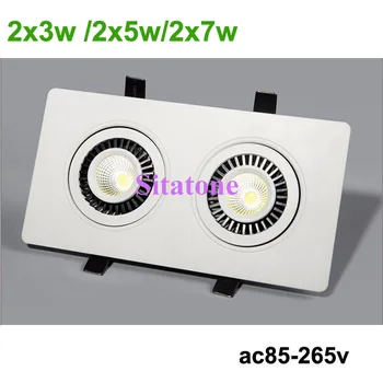 10PCS/ lot white 2*3w 2*5w 2*7w 360 degree atating adjustable square cob led down light ac85-265v free shipping
10PCS/ lot white 2*3w 2*5w 2*7w 360 degree atating adjustable square cob led down light ac85-265v free shipping