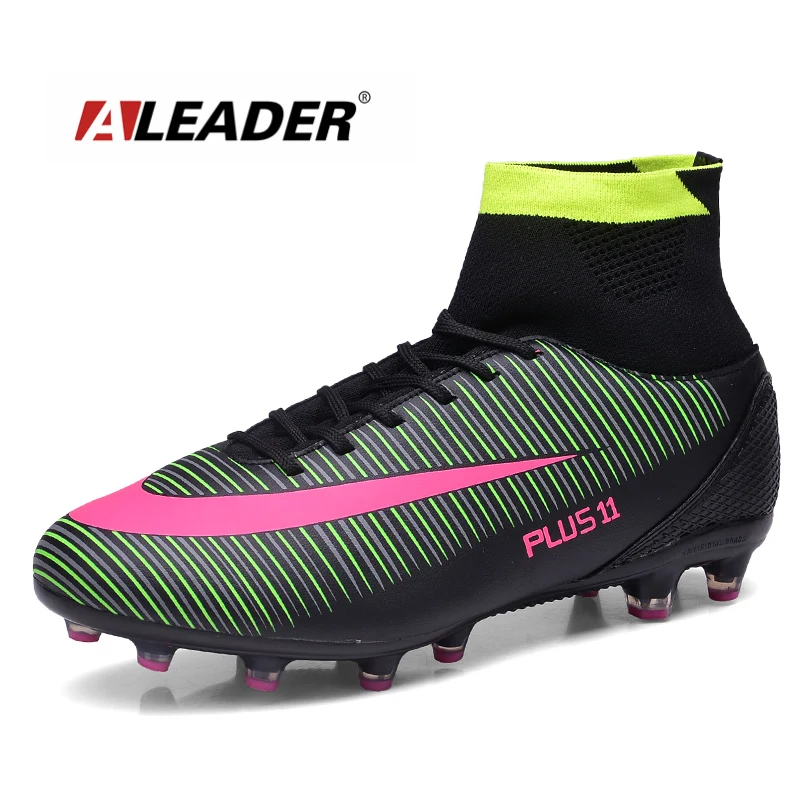 Image Aleader Long Spike Men Football Shoes High Top Soccer Shoes Professional Training chuteira futebol botas de futbol con tobillera