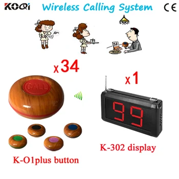 Wireless Restaurant Table Buzzer to Call Waiter/Waitress(1 Screen Display+34pcs Bell Button)
Wireless Restaurant Table Buzzer to Call Waiter/Waitress(1 Screen Display+34pcs Bell Button)