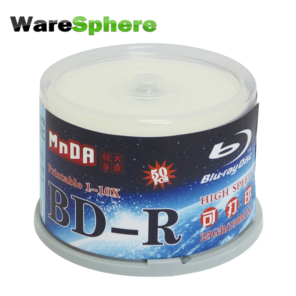 Grade A BD-R 25GB 1x-10x Blu Ray Disc Blank Bluray Disc Inkjet Printable Blu-Ray Disc - 50PCS Spindle Box
Grade A BD-R 25GB 1x-10x Blu Ray Disc Blank Bluray Disc Inkjet Printable Blu-Ray Disc - 50PCS Spindle Box