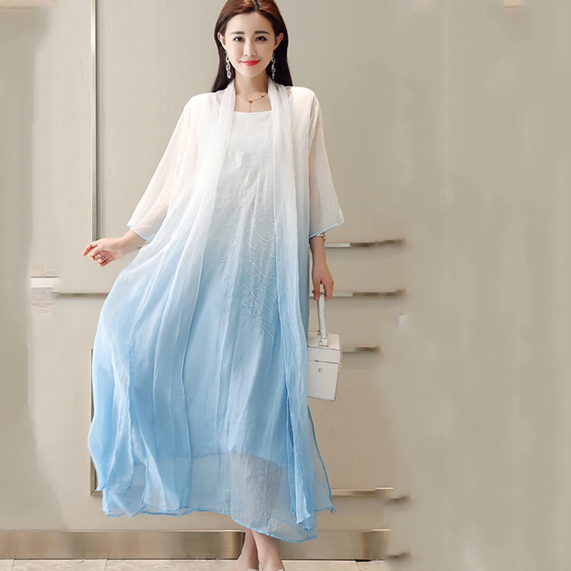 2019 New Fashion sleeveless Summer Dress Cotton Linen Embroidery Vintage Women Casual Gradient color dress aa672
2019 New Fashion sleeveless Summer Dress Cotton Linen Embroidery Vintage Women Casual Gradient color dress aa672