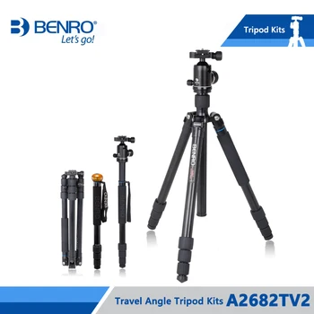 

Benro A2682TV2 Tripod Aluminum Tripod Kit Monopod For Camera With V2 Ball Head Carrying Bag Max Loading 18kg DHL Free Shipping