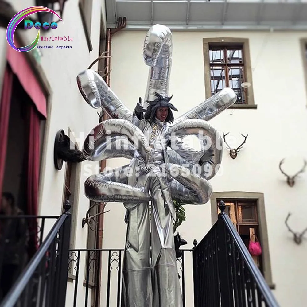 3m event night club decoration shiny silver material inflatable dancer octopus costume
3m event night club decoration shiny silver material inflatable dancer octopus costume