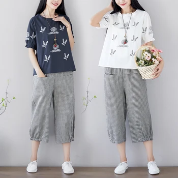 Casua Brief Pullover Summer Costumes For Women Embroidery Pastel Women Two Piece Outfits Plaid Chic Ensemble Femme Survetement
Casua Brief Pullover Summer Costumes For Women Embroidery Pastel Women Two Piece Outfits Plaid Chic Ensemble Femme Survetement