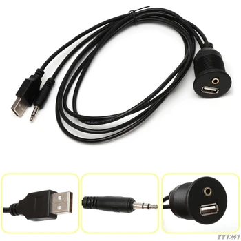 1m Car Dash Board Mount 3.5mm USB 2.0 AUX Socket Extension Lead Panel Cable Car Electronics Interior Auto Dash Cable
1m Car Dash Board Mount 3.5mm USB 2.0 AUX Socket Extension Lead Panel Cable Car Electronics Interior Auto Dash Cable