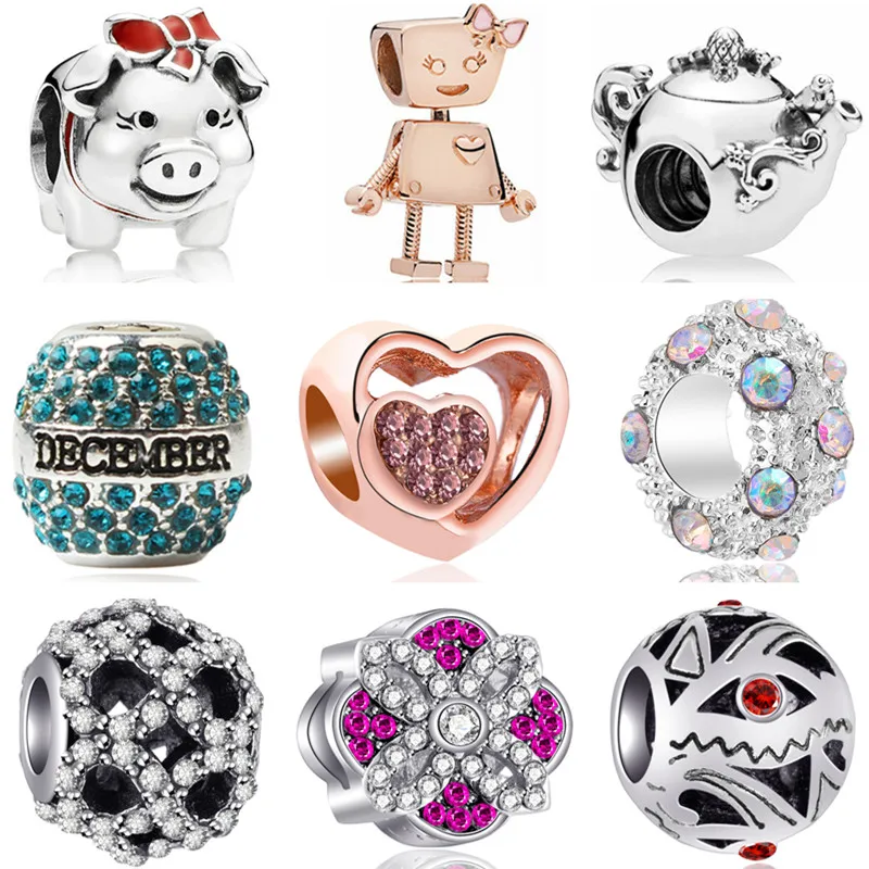 Simple Style Animal Cat Pig Bird Robot Tortoise Flowers Crystal Pendants Beads Fit Pandora Bracelets for Women Charms DIY Gifts
Simple Style Animal Cat Pig Bird Robot Tortoise Flowers Crystal Pendants Beads Fit Pandora Bracelets for Women Charms DIY Gifts