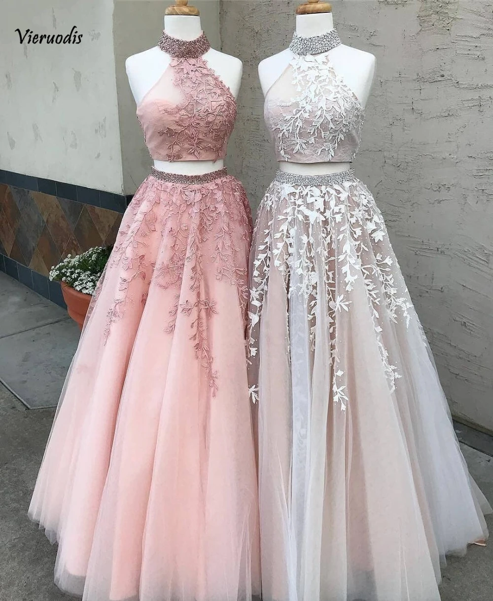 Black Pink Two Pieces Prom Dresses Long Elegant Off the Shoulder High Neck Lace Appliques Crystal Gala Evening Party Dress 2019
Black Pink Two Pieces Prom Dresses Long Elegant Off the Shoulder High Neck Lace Appliques Crystal Gala Evening Party Dress 2019