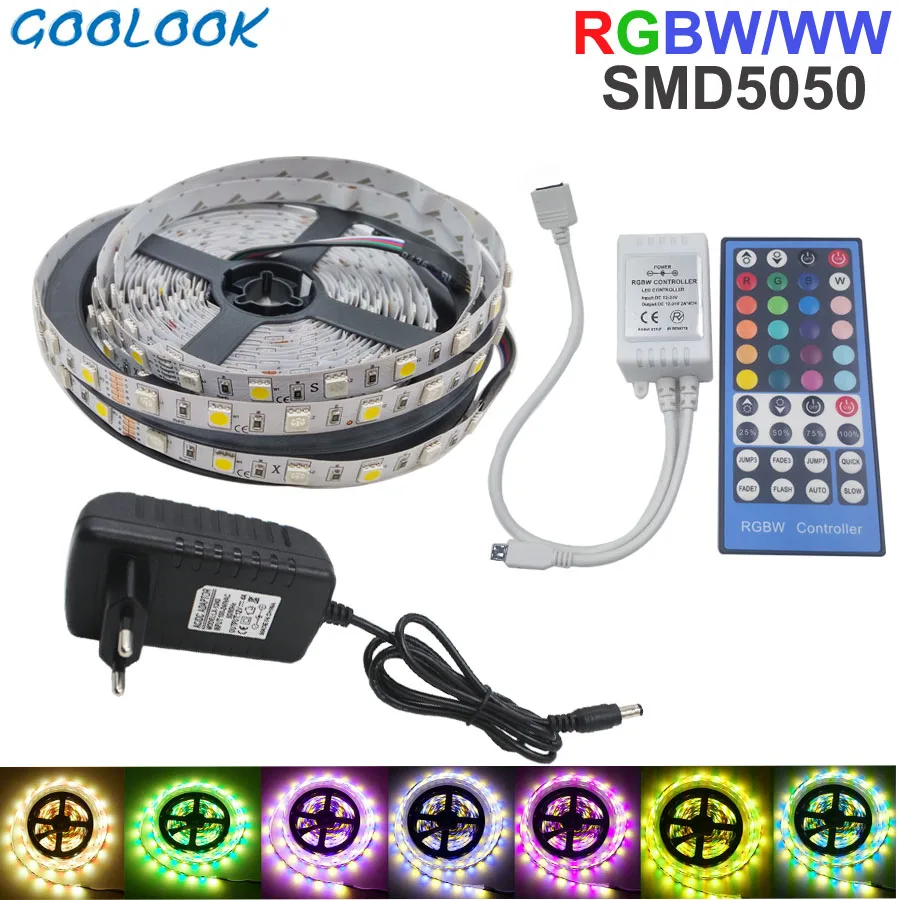 5M RGB W/WW LED Strip Light SMD 5050 Flexible Lamp tira Ribbon Tape Diode With 40K RGBW Controller DC 12V Adapter Christmas
5M RGB W/WW LED Strip Light SMD 5050 Flexible Lamp tira Ribbon Tape Diode With 40K RGBW Controller DC 12V Adapter Christmas