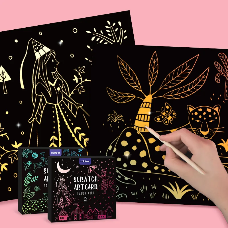 MiDeer 15 pcs scratch art card animal world fairy girl children handmade diy painting card scraping paper baby drawing toys 3Y+
MiDeer 15 pcs scratch art card animal world fairy girl children handmade diy painting card scraping paper baby drawing toys 3Y+