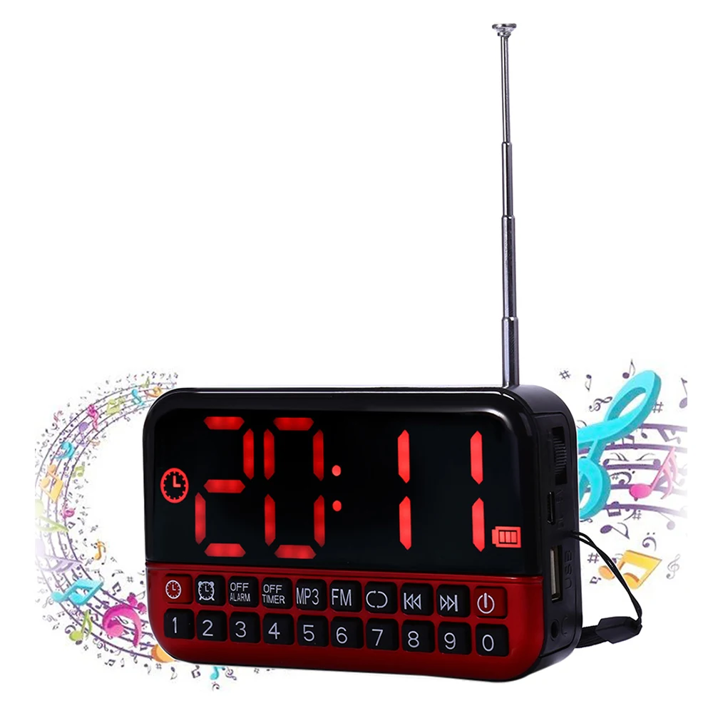 Digital Alarm Clock LED Display Radio music MP3 Speaker Travel Snooze func wireless Antenna Office Home For Parent The Aged
Digital Alarm Clock LED Display Radio music MP3 Speaker Travel Snooze func wireless Antenna Office Home For Parent The Aged