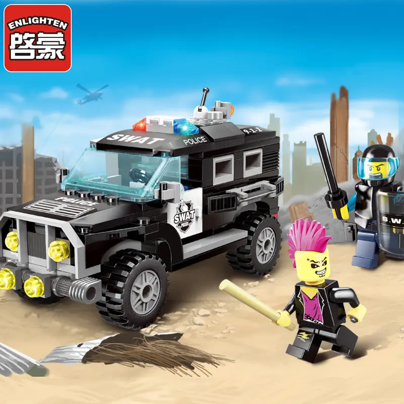 Enlighten 185Pcs Police Swat Car Building Blocks Sets City Kids Compatible Bricks Figures Educational Toys for Children
Enlighten 185Pcs Police Swat Car Building Blocks Sets City Kids Compatible Bricks Figures Educational Toys for Children