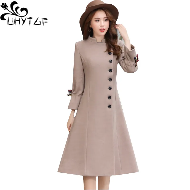 UHYTGF Women Winter Coat Retro Wool Windbreaker Outerwear Standing collar Lantern sleeve Woolen Jacket Ladies Long Outerwear 925
UHYTGF Women Winter Coat Retro Wool Windbreaker Outerwear Standing collar Lantern sleeve Woolen Jacket Ladies Long Outerwear 925