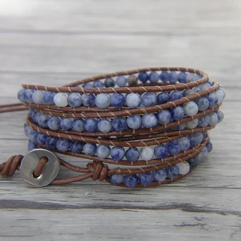 Blue spots bead bracelet boho bead wrap bracelet Natural stone bead bracelet Gypsy Leather wrap Jewelry
Blue spots bead bracelet boho bead wrap bracelet Natural stone bead bracelet Gypsy Leather wrap Jewelry