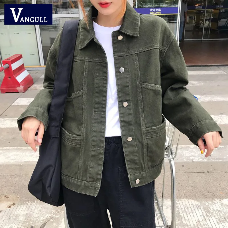 Vangull Women Boyfriend Denim Jackets Army Green 2019 Spring Streetwear Solid Jeans Jackets Women Denim Jackets Coats Outwear
Vangull Women Boyfriend Denim Jackets Army Green 2019 Spring Streetwear Solid Jeans Jackets Women Denim Jackets Coats Outwear