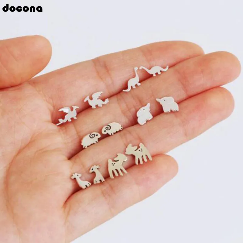 docona Cute Dog Elephant Dinosaur Sheep Deer Shape Studs Earring Set for Women Tiny Animal Stud Earrings Set 6pair/1set 7064
docona Cute Dog Elephant Dinosaur Sheep Deer Shape Studs Earring Set for Women Tiny Animal Stud Earrings Set 6pair/1set 7064