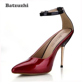 Batzuzhi Italian Style Luxury Women Pumps Shoes Ankle Strap Slip On Women High Heel Shoes 9.8cm Iron Thin Heels Wine Red Heels
Batzuzhi Italian Style Luxury Women Pumps Shoes Ankle Strap Slip On Women High Heel Shoes 9.8cm Iron Thin Heels Wine Red Heels