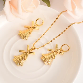 gold windmill shape Jewelry pendantEarring Necklace sweater chain Jewelry Sets for Women girls gift wedding bridal souvenir
gold windmill shape Jewelry pendantEarring Necklace sweater chain Jewelry Sets for Women girls gift wedding bridal souvenir