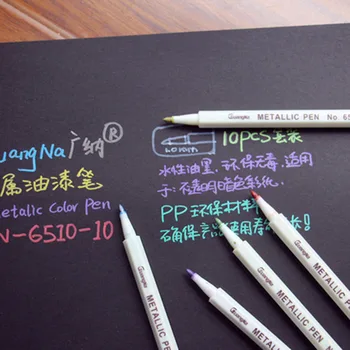 10 Pcs/Box Marker Pens Painting Drawing Metallic Color Pen for Black Paper Art Supplies Stationery Material School Signature New
10 Pcs/Box Marker Pens Painting Drawing Metallic Color Pen for Black Paper Art Supplies Stationery Material School Signature New