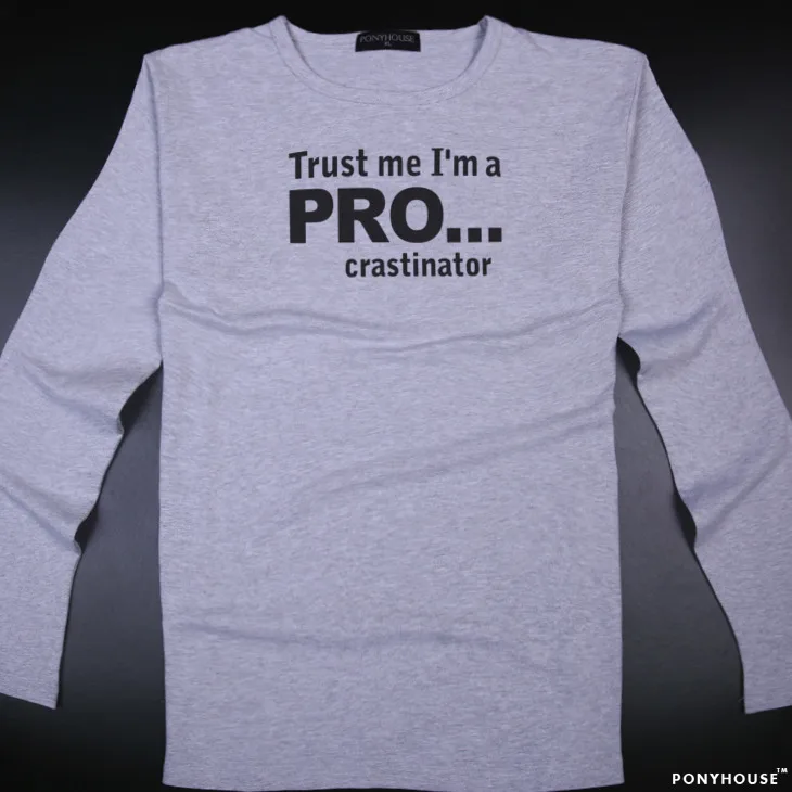 2015 К XAC MQM поверьте мне IM PRO CRASTINATOR мужская рубашка с длинными рукавами|shirt dress for