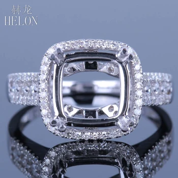 HELON Dou Prongs Solid 14K White Gold 9X9MM Cushion Cut Semi Mount Engagement Natural Diamond Wedding Gorgeous Ring Fine Jewelry
HELON Dou Prongs Solid 14K White Gold 9X9MM Cushion Cut Semi Mount Engagement Natural Diamond Wedding Gorgeous Ring Fine Jewelry