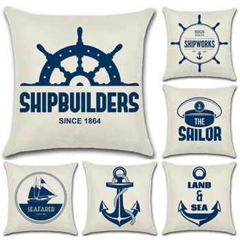 SBB new British style Nautical series Rudder anchor Printed linen Cushion Cover Decorative Sofa Throw Home Decor Pillow Case 45
SBB new British style Nautical series Rudder anchor Printed linen Cushion Cover Decorative Sofa Throw Home Decor Pillow Case 45
