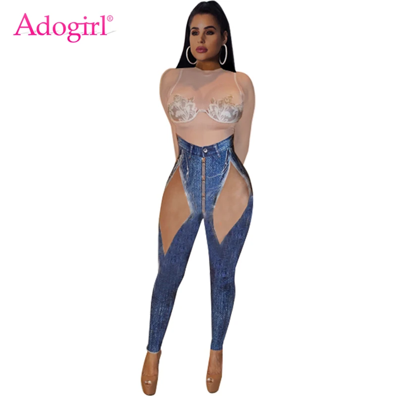 Adogirl Fashion Jeans Print Women Bandage Jumpsuit Fake V Neck Off Shoulder Long Sleeve Casual Romper Night Club Outfits Overall
Adogirl Fashion Jeans Print Women Bandage Jumpsuit Fake V Neck Off Shoulder Long Sleeve Casual Romper Night Club Outfits Overall