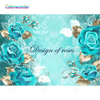 Blue Flowers Bridal Backdrops for Photography Blue Roses with Golden and White Leaves Backgrounds for Wedding Party Decoration
Blue Flowers Bridal Backdrops for Photography Blue Roses with Golden and White Leaves Backgrounds for Wedding Party Decoration