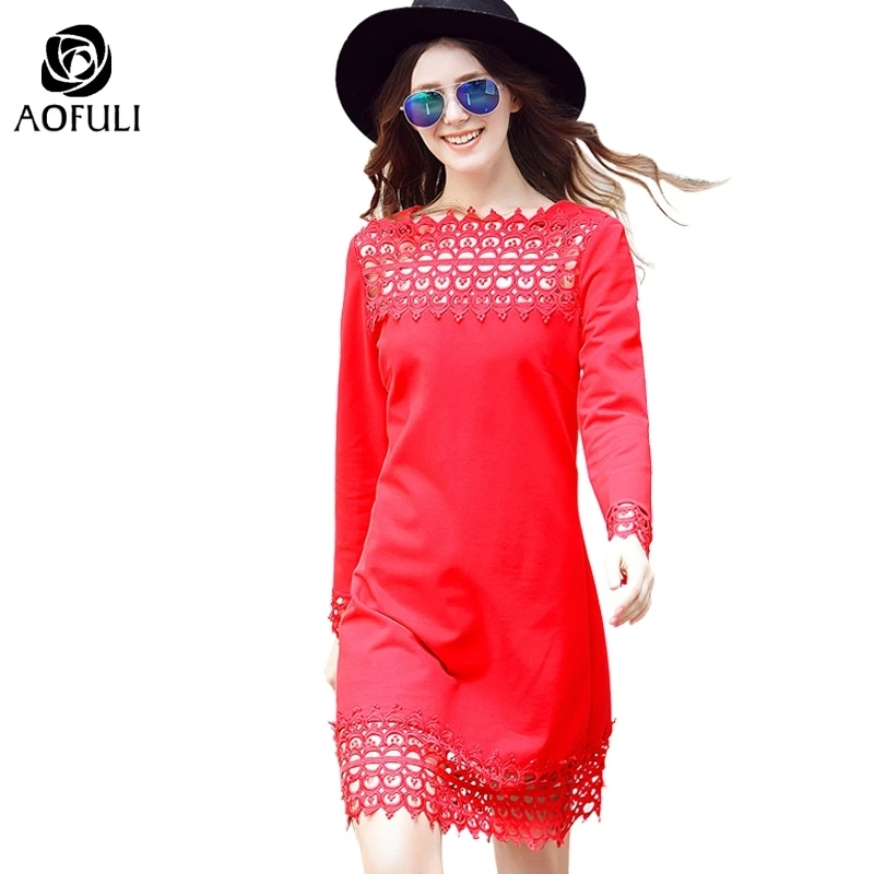 size S/M/L Sexy Hollow Out Lace Women Dresses Red Casual Dress Solid Color Party Dress For Christmas B3103
size S/M/L Sexy Hollow Out Lace Women Dresses Red Casual Dress Solid Color Party Dress For Christmas B3103