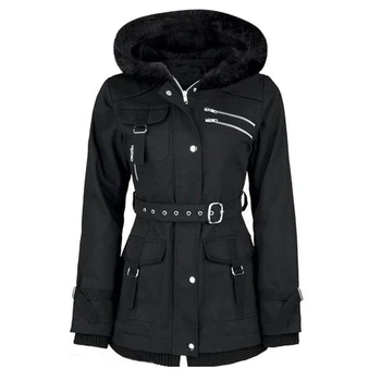 Rosetic Women Black Gothic Coat Vintage Women Black Casual Zippers Belt Hooded Trench Outerwear Punk Streetwear Retro Goth Coats
Rosetic Women Black Gothic Coat Vintage Women Black Casual Zippers Belt Hooded Trench Outerwear Punk Streetwear Retro Goth Coats