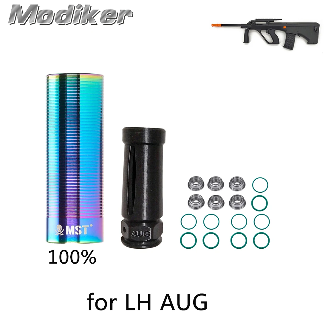 MODIKER 2019 New Basic Modified 100% Gas Volume Air Cylinder Piston O Ring Bearing Hop Up Kit for LH AUG Water Gel Beads Blaster
MODIKER 2019 New Basic Modified 100% Gas Volume Air Cylinder Piston O Ring Bearing Hop Up Kit for LH AUG Water Gel Beads Blaster