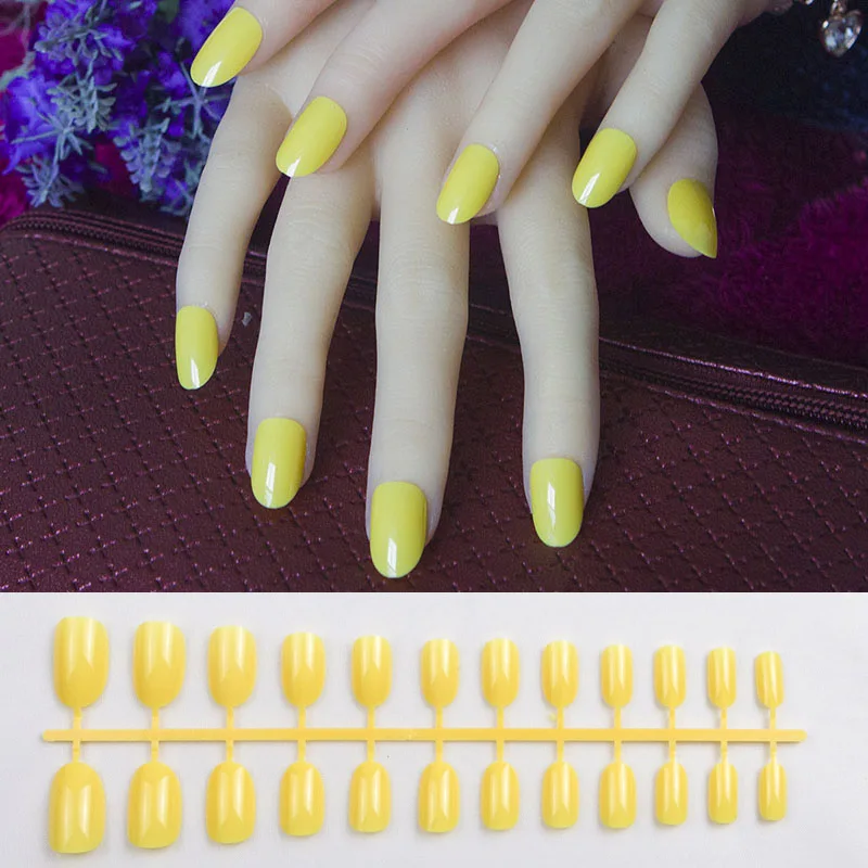 1 Set Of 24 pcs Short Round Shape False Nail With 1 pc Nail Adhesive 10 Sizes Full Cover Yellow
1 Set Of 24 pcs Short Round Shape False Nail With 1 pc Nail Adhesive 10 Sizes Full Cover Yellow