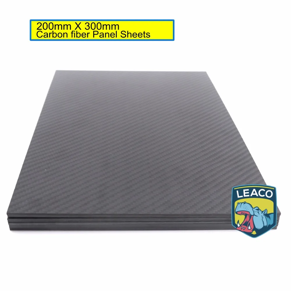 

200mm X 300mm 0.5mm 1mm 1.5mm 2mm 3mm 4mm thickness Real Carbon Fiber Plate Panel Sheets High Composite Hardness Material for RC