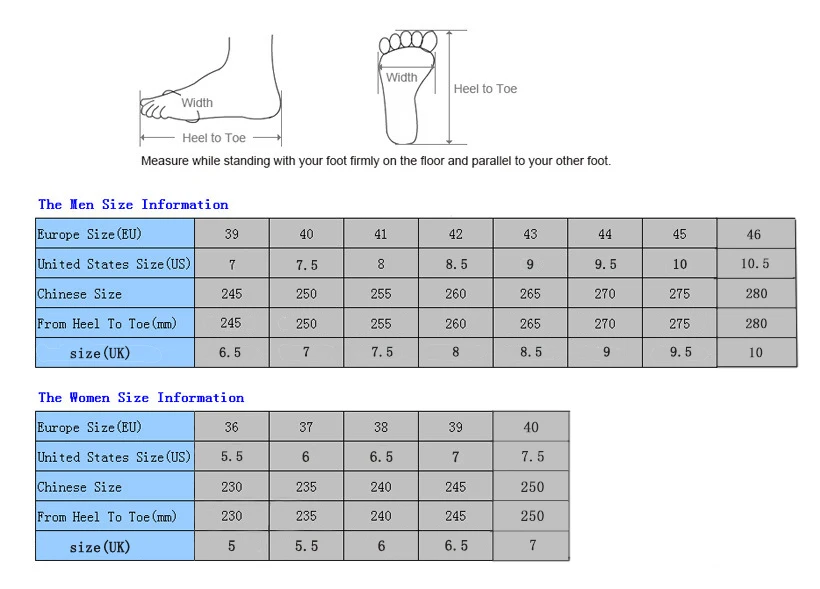 merrell size chart