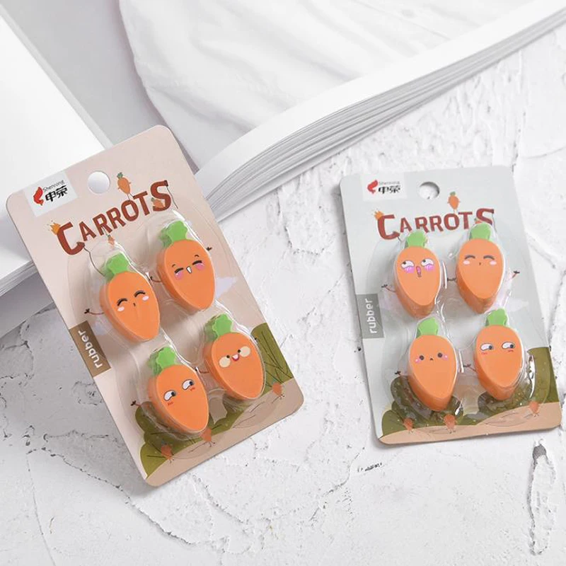 4 Pcs/pack Kawaii Mini Vegetables Carrot Rubber Pencil Erasers Drawing Writing Cleaner Art Stationery Pencils Eraser Gifts
4 Pcs/pack Kawaii Mini Vegetables Carrot Rubber Pencil Erasers Drawing Writing Cleaner Art Stationery Pencils Eraser Gifts