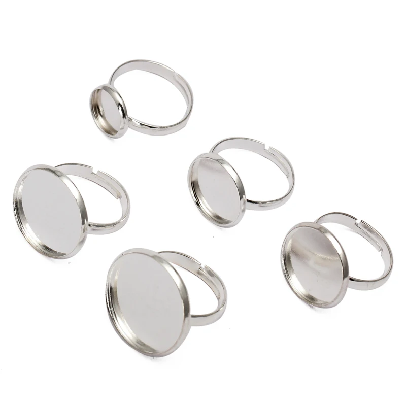 10pcs Cabochon 12mm 18mm 20mm Silver Ring Blank Jewelry Bezel Setting Tray Base Cameo Cabochons Diy Fittings WHOLESALE Supplies
10pcs Cabochon 12mm 18mm 20mm Silver Ring Blank Jewelry Bezel Setting Tray Base Cameo Cabochons Diy Fittings WHOLESALE Supplies